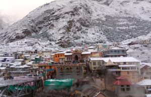बर्फवारी के बाद बद्रीनाथ धाम में प्रकृति की खूबसूरती