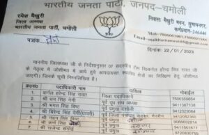 भाजपा ने आपदा छेत्र के लिए बनाई 7दिवसीय समिति