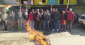 भाजपा प्रदेश अद्ययक्ष के बयान पर नाराज कांग्रेसियों ने फूंका पुतला