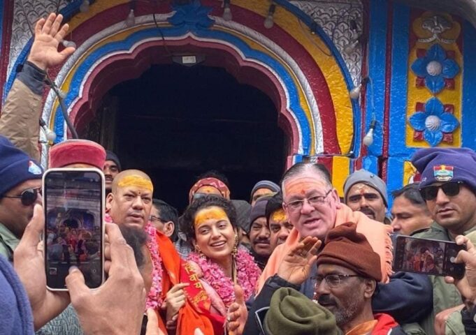 अभिनेत्री कंगना रनौत ने किए बाबा केदार के दर्शन