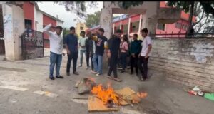 एनएसयूआई ने फूंका एबीवीआई का पुतला