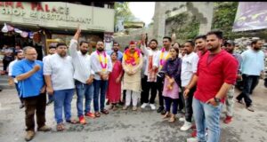 युवा मोर्चा ने भाजपा प्रदेश उपाद्यक्ष का किया भव्य स्वागत