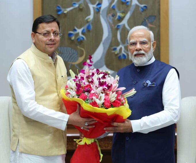 मुख्यमंत्री पुष्कर सिंह धामी ने प्रधानमंत्री से की मुलाकात