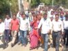 अतिक्रमण हटाने की कार्रवाई को लेकर नौटी क्षेत्र के लोगो ने किया प्रदर्शन