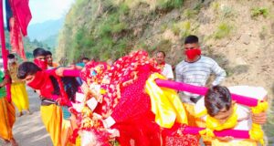 कुमेड़ा की राजराजेश्वरी इंद्रामती की विग्रह डोली पहुंची कालेश्वर