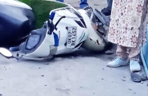 स्कूटी सवार की रेलवे कम्पनी के डंपर की चपेट में आने से घटना स्थल पर मृत्यु