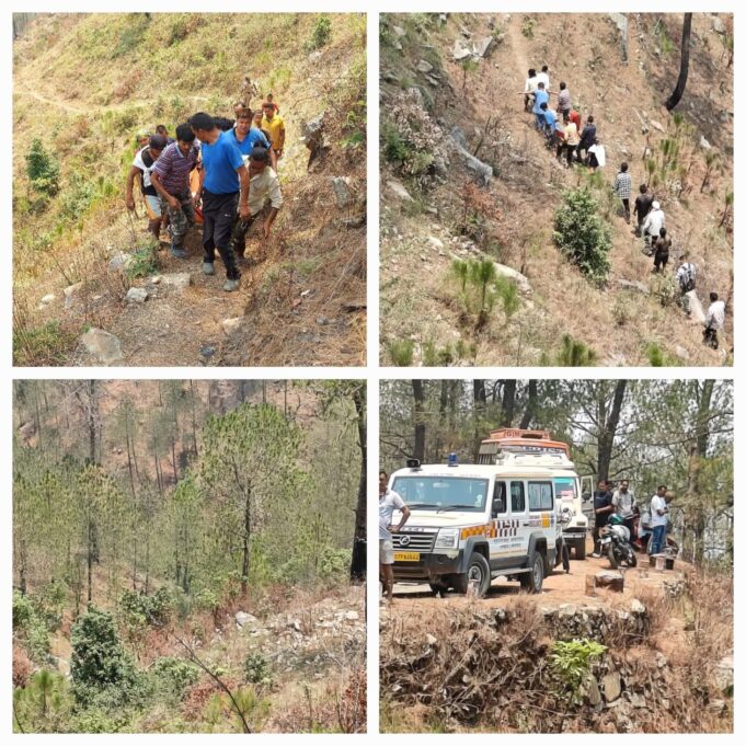 खिर्सू में खाई में गिरी कार 4 लोगों की मौत 3 लोग हुए घायल।