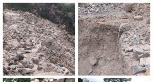 बद्रीनाथ राष्ट्रीय राजमार्ग मलबा आने से कई जगहों पर हुआ मोटर मार्ग अवरुद्ध।