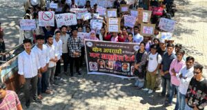 महिला उत्पीड़न की घटनाओं के विरोध में एनएसयूआई उतरा सड़कों पर