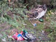 उत्तराखंड के चंपावत में गहरी खाई में गिरी मैक्स गाड़ी, 14 यात्री घायल, 2 की हालत गंभीर।