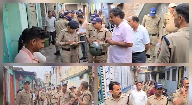 भारी पुलिस बल के साथ मुस्लिम इलाकों में चल रहा सत्यापन अभियान, 300 जवान तैनात संदिग्धों से पूछताछ