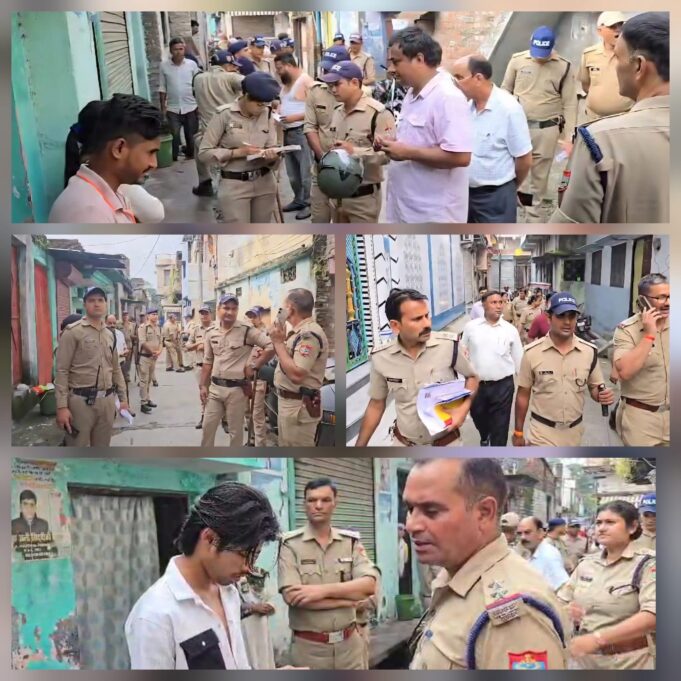 भारी पुलिस बल के साथ मुस्लिम इलाकों में चल रहा सत्यापन अभियान, 300 जवान तैनात संदिग्धों से पूछताछ