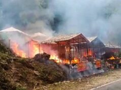 मंडल के समीप रेस्टोरेंट में भीषण आग, लाखों की संपत्ति राख
