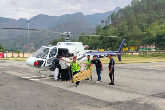 घायल महिला को 4घंटे बाद मिला हेलीकॉपटर, हायर सेंटर रेफर